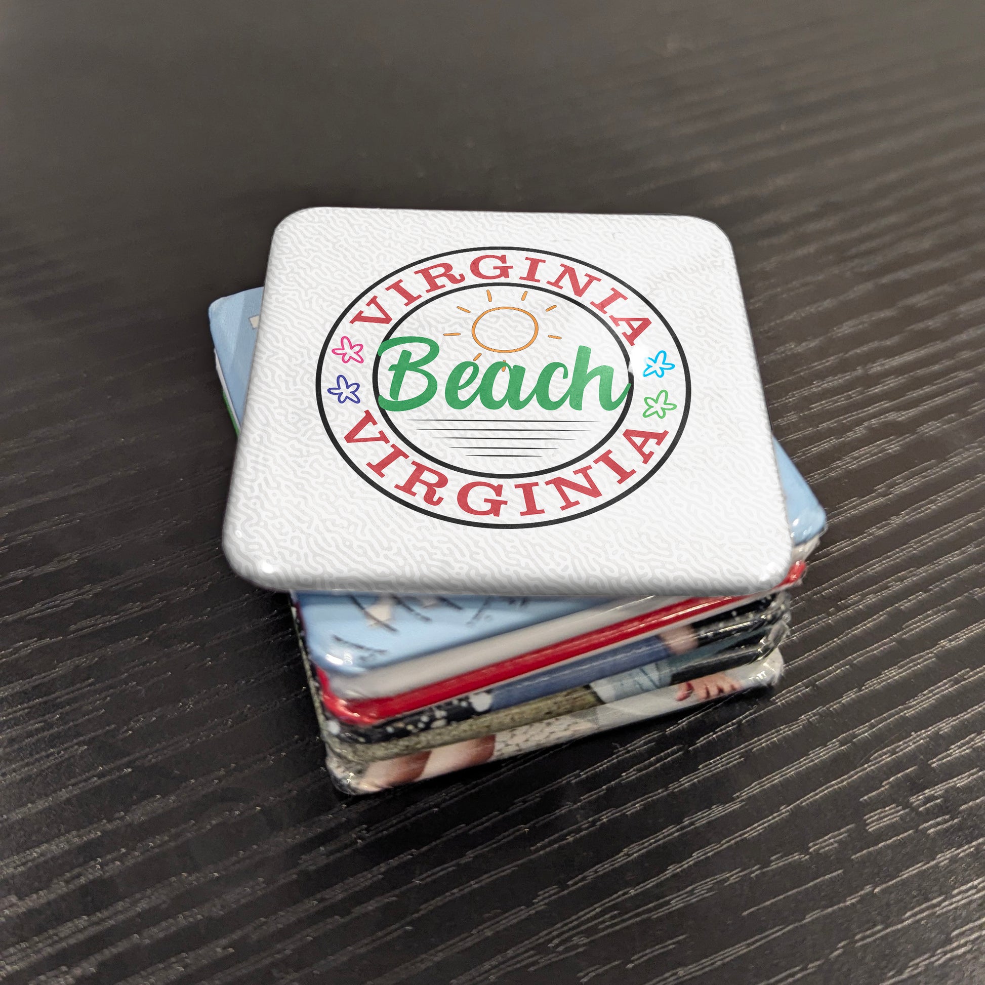 Virginia Beach Virginia Magnet | Sunny Boardwalk Town | 2×2 | Made in Canada - PhiloPerse