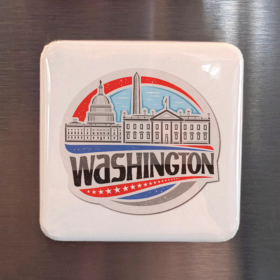 Washington DC Magnet | Capitol White House Monument | 2×2 | Made in Canada - PhiloPerse