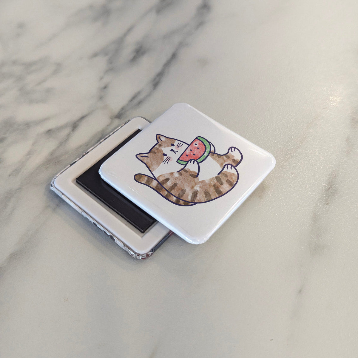 Watermelon Cat Magnet | A Slice of Happiness | 2×2 | Made in Canada - PhiloPerse