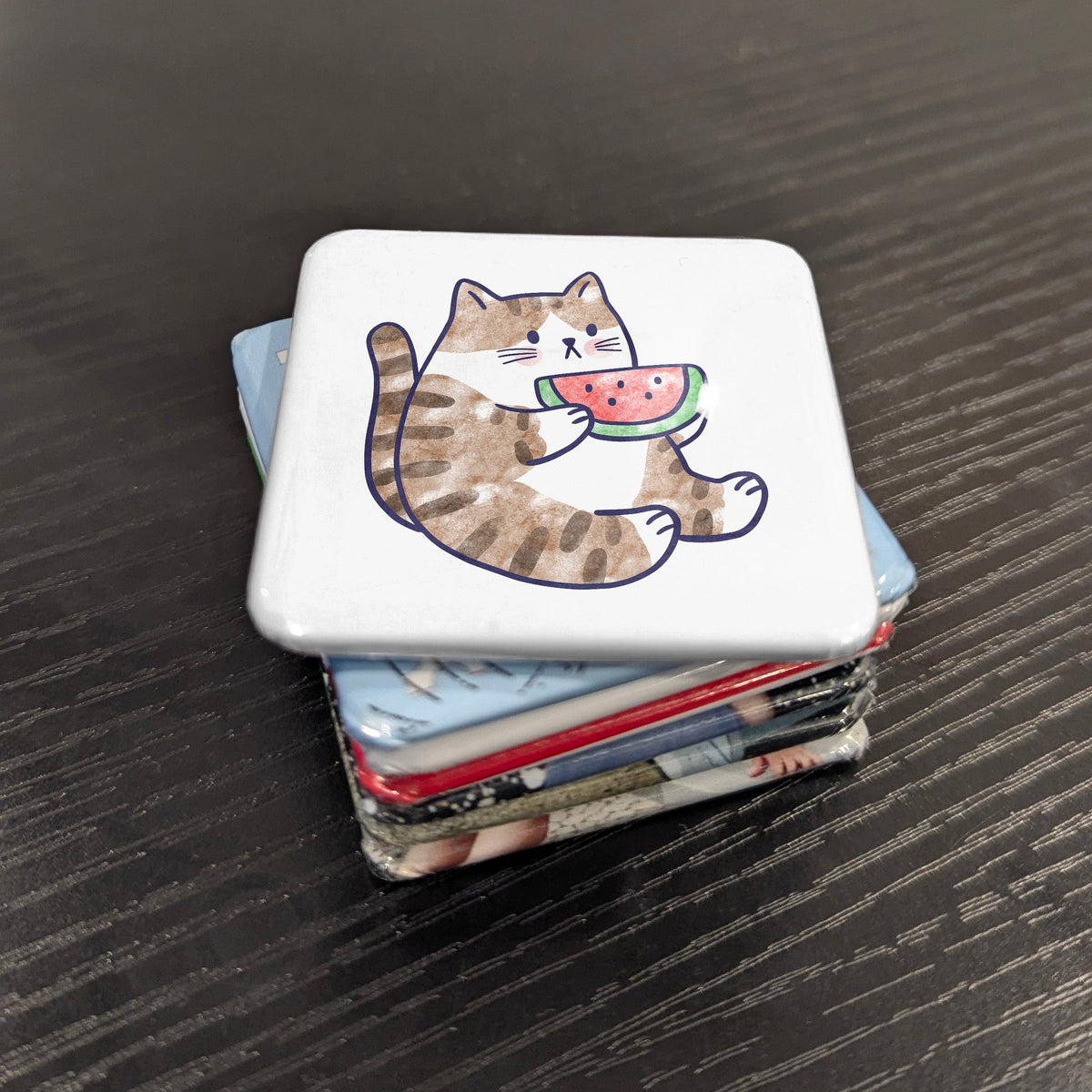 Watermelon Cat Magnet | A Slice of Happiness | 2×2 | Made in Canada - PhiloPerse