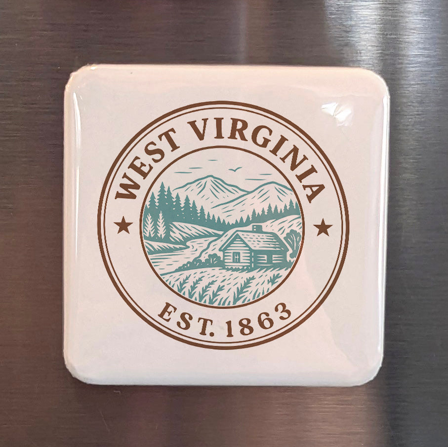 West Virginia Magnet | The Mountain State | 2×2 | Made in Canada - PhiloPerse