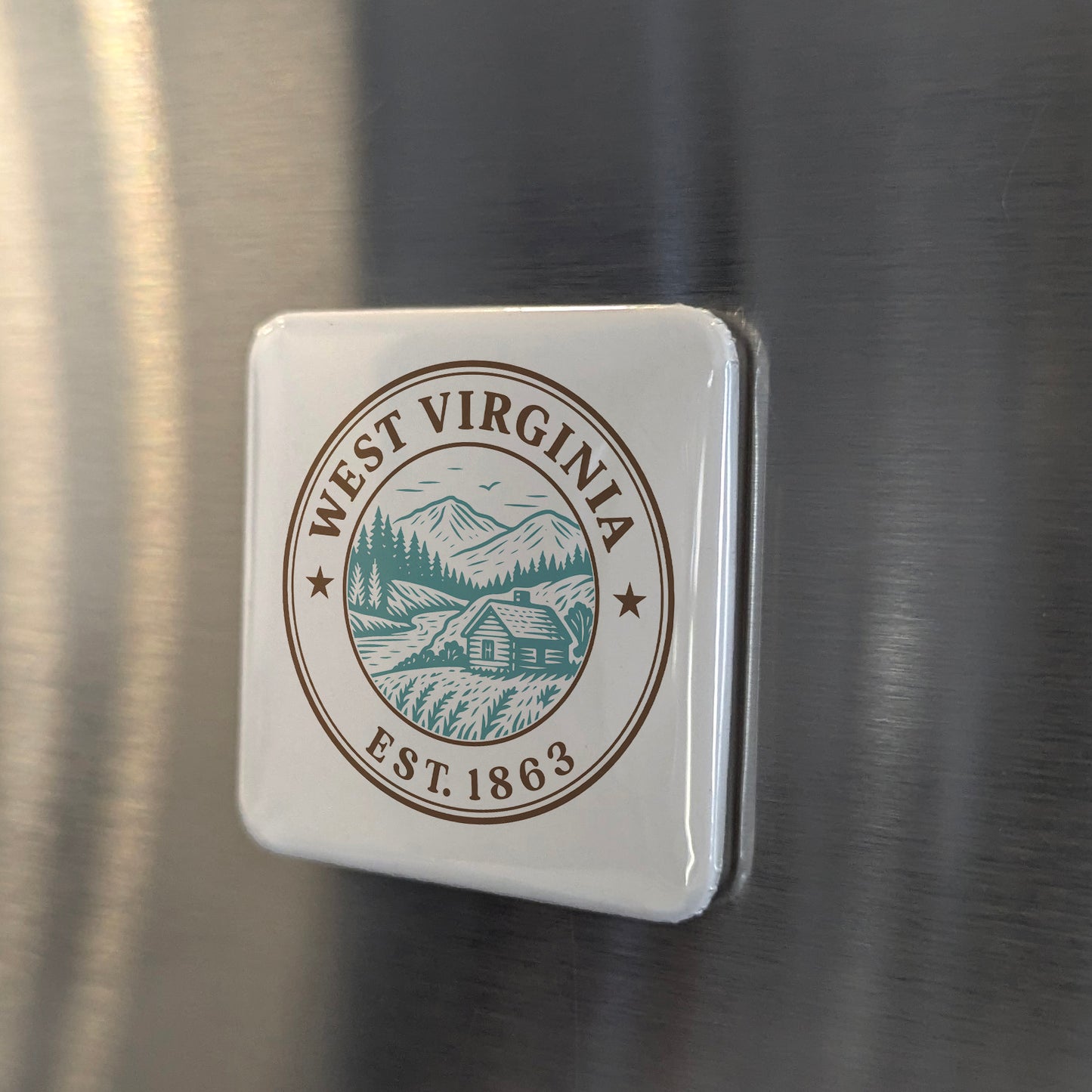 West Virginia Magnet | The Mountain State | 2×2 | Made in Canada - PhiloPerse