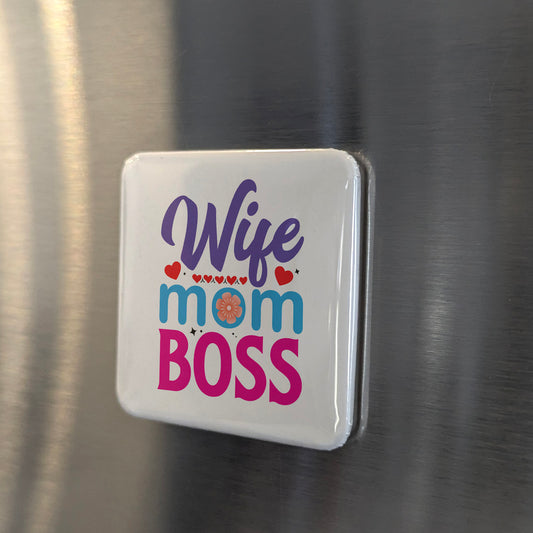 Wife Mom Boss Magnet | 2x2 | Made in Canada - PhiloPerse