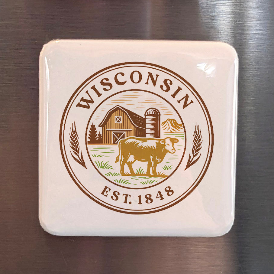 Wisconsin Magnet | The Badger State | 2×2 | Made in Canada - PhiloPerse