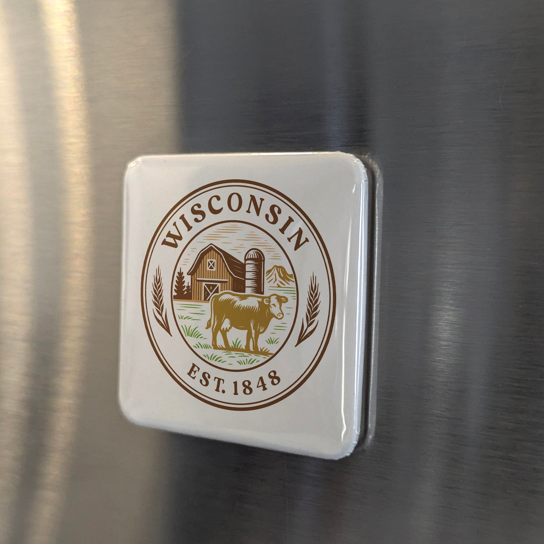 Wisconsin Magnet | The Badger State | 2×2 | Made in Canada - PhiloPerse