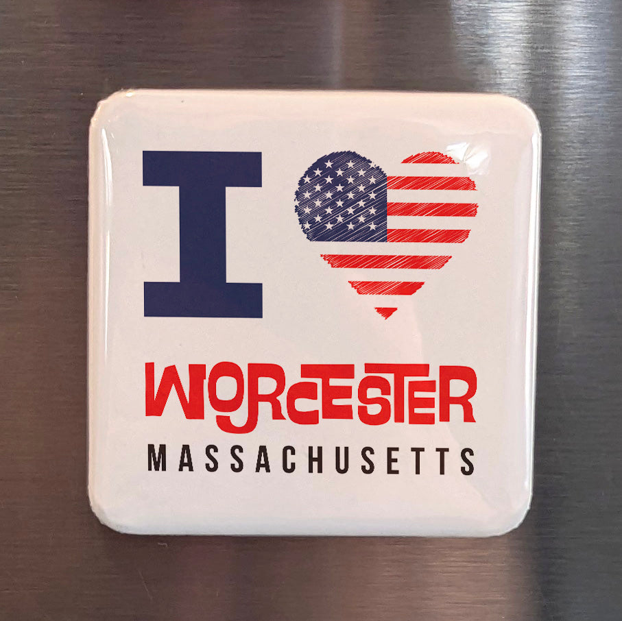 Worcester Massachusetts Magnet | Heart of the Commonwealth | 2×2 | Made in Canada - PhiloPerse